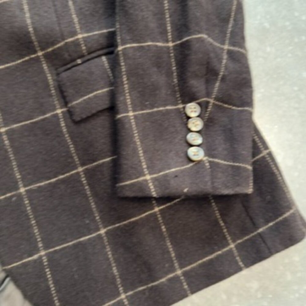 Polo by Ralph Lauren 100% Cashmere Brown Windowpane Blazer – Size 42R - Picture 15 of 16